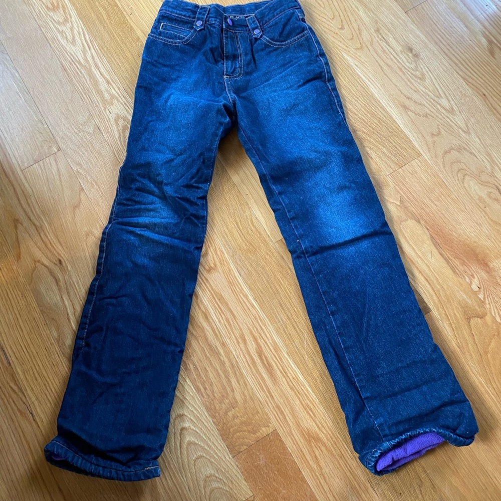 The Children's Place Blue Flare Jeans with Purple Lining